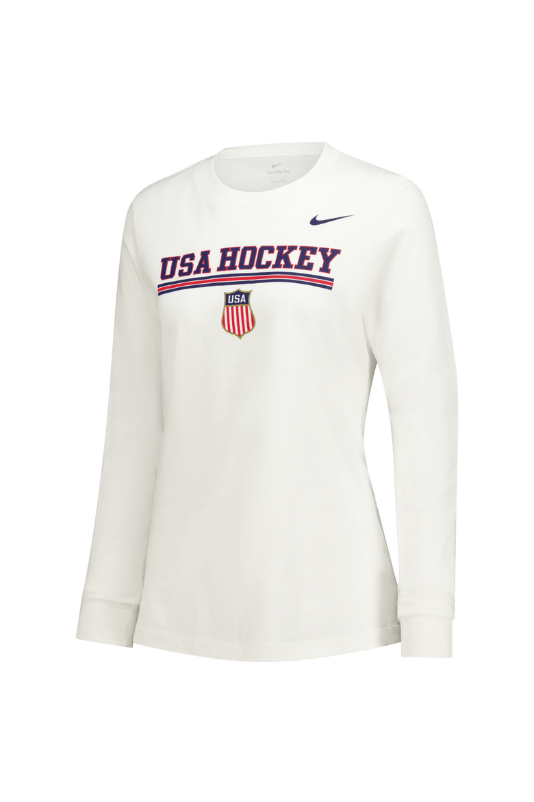 Women's Nike White US Hockey Core Long Sleeve T-Shirt, Alternate, color, White