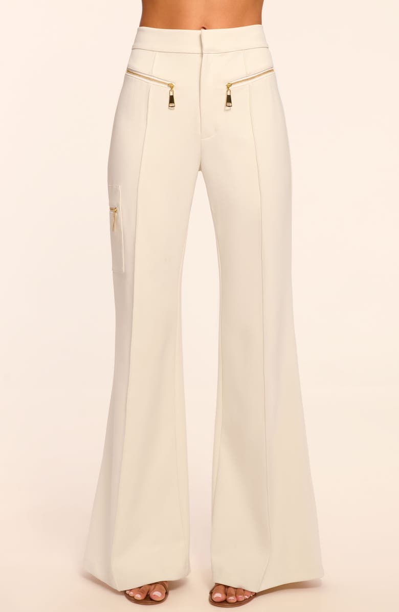 Ramy Brook Emory Zip Pocket Flare Leg Pants, Main, color, Winter White