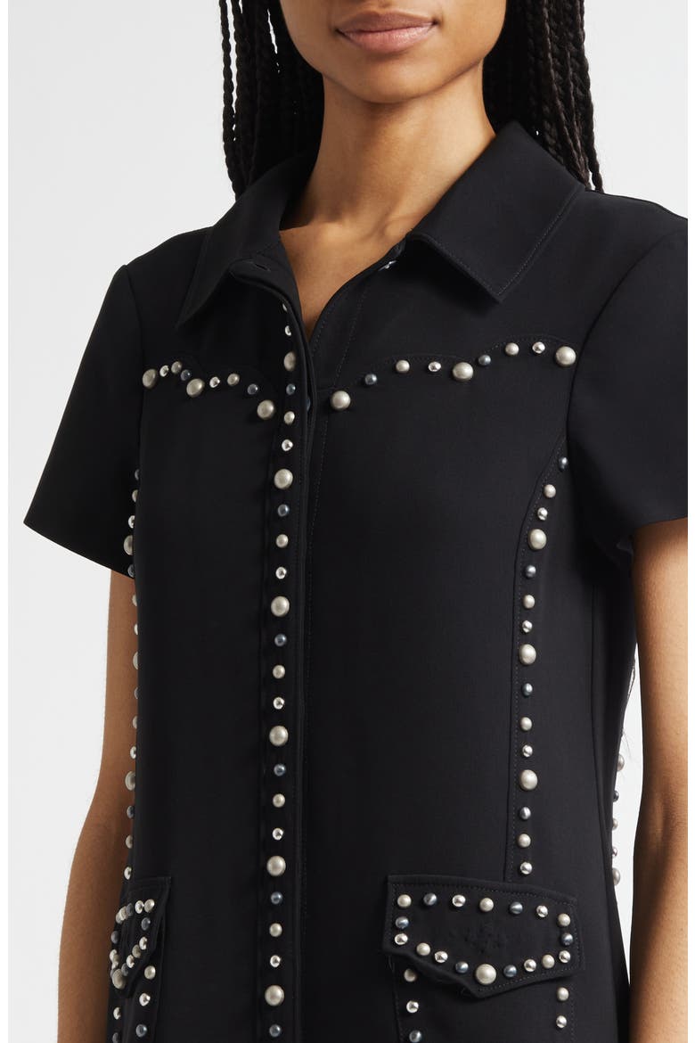Florencia Studded Minidress, Alternate, color, BLACK