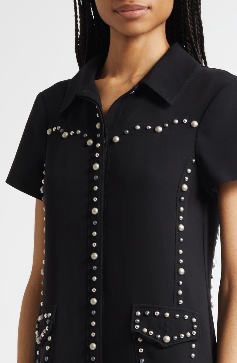 Cinq à Sept Florencia Studded Minidress, Alternate, color, Black