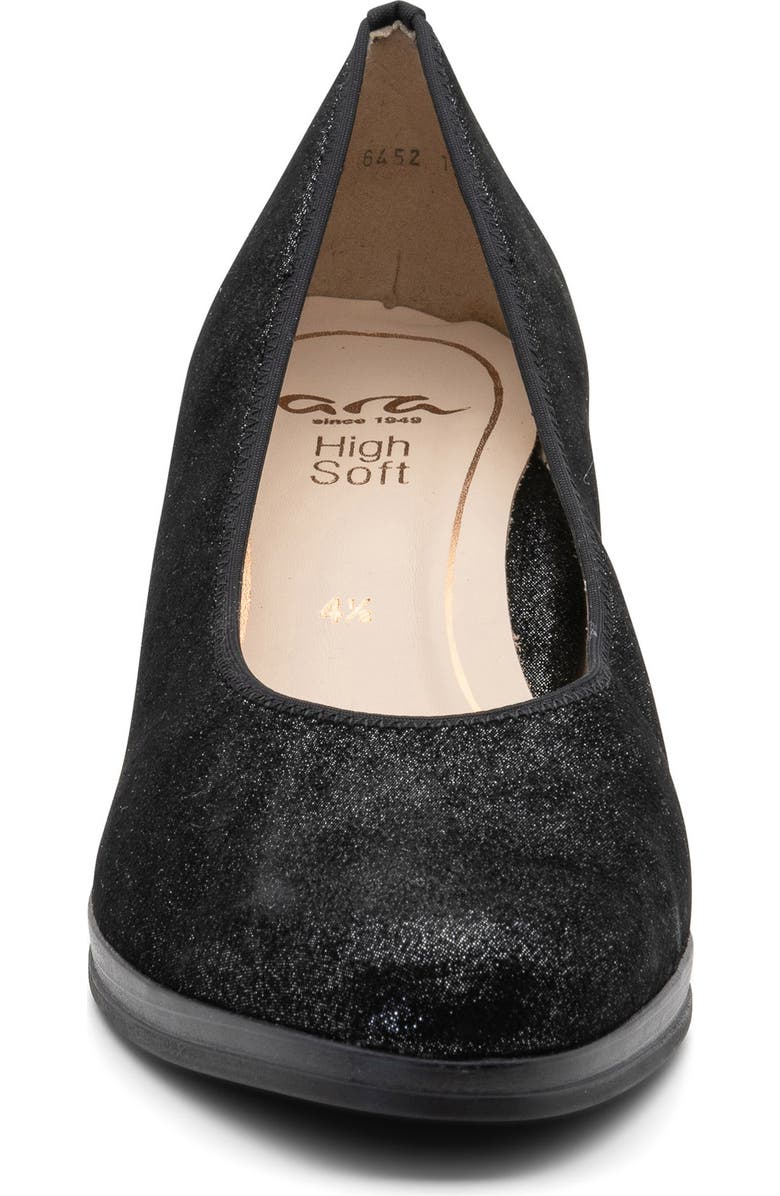 ara Glitter Pump, Alternate, color, Black Glitter Metallic