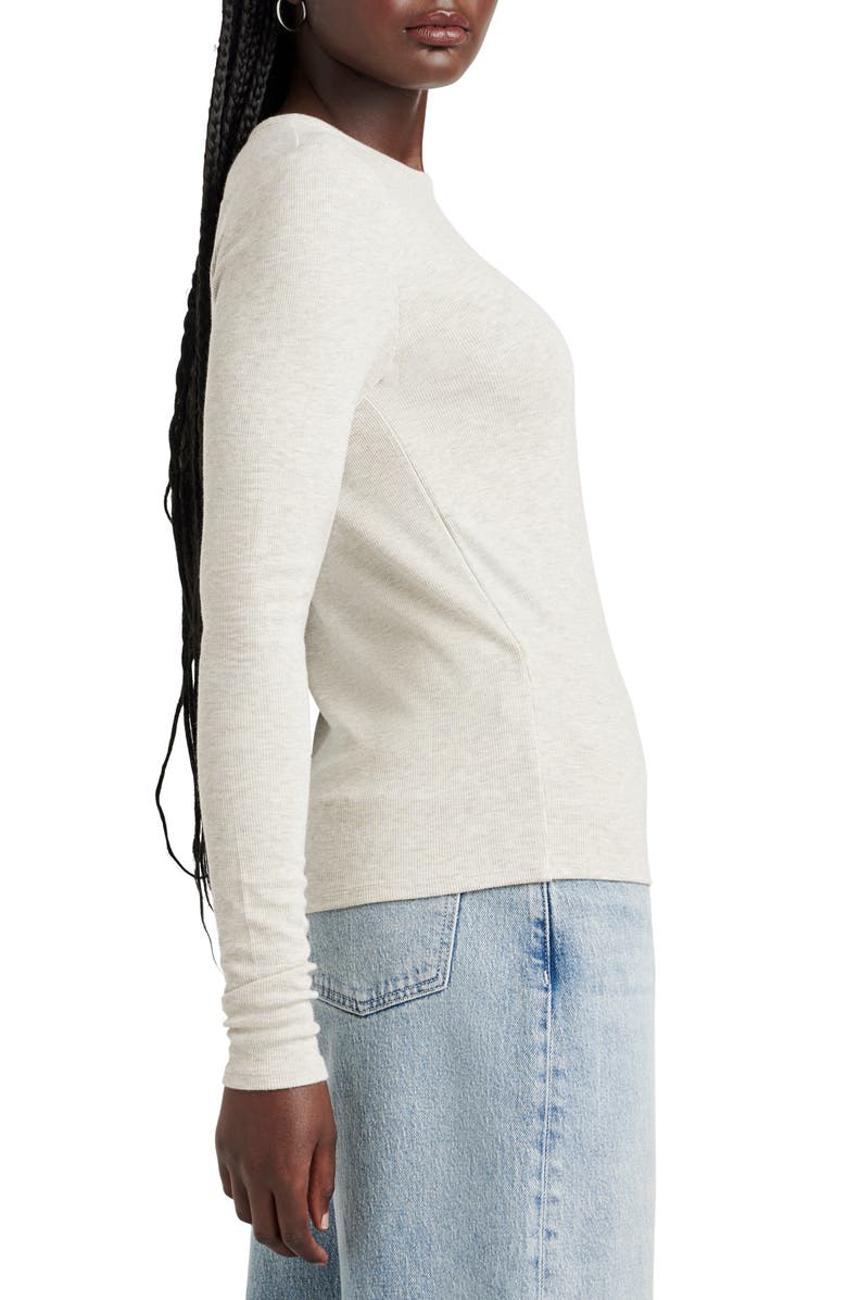 Splendid Isabella Shimmer Rib Top, Alternate, color, Pale Oak White Heather