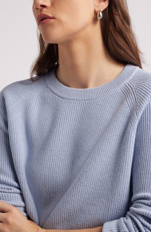 Nordstrom Rib Organic Cotton & Merino Wool Sweater In Blue Zen