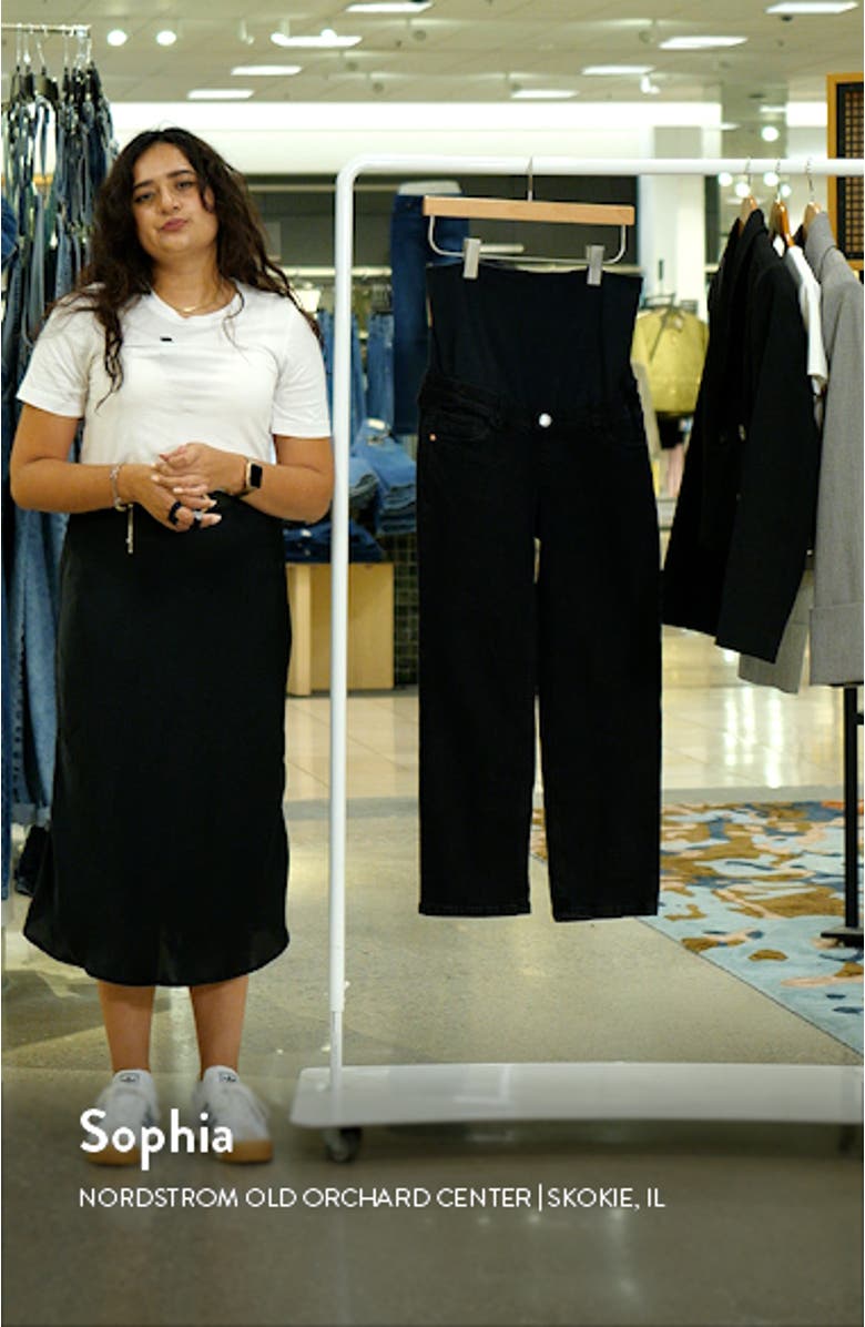 Over the Bump Straight Leg Crop Maternity Jeans, sales video thumbnail