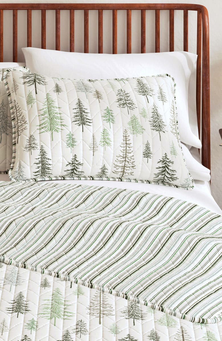 Woven & Weft Forest Tree Quilt Set, Alternate, color, Lodge Trees