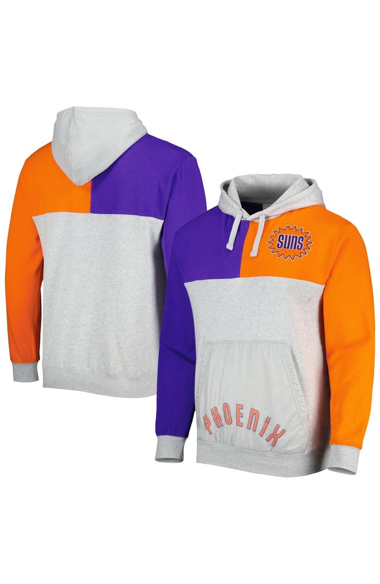 Mitchell & Ness Men's Mitchell & Ness Heather Gray Phoenix Suns Tie-Breaker Pullover Hoodie, Main, color, Heather Gray