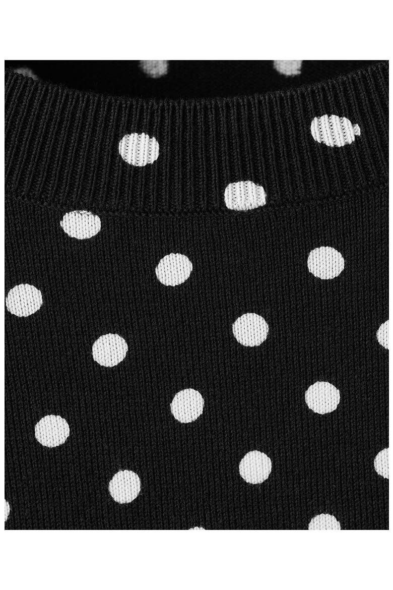 Dot Short Sleeve Sweater, Alternate, color, BLACK