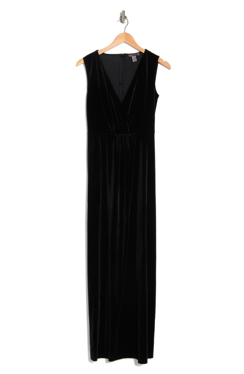 Love By Design Munich Velvet Twist Front Sleeveless Maxi Dress, Alternate, color, Black