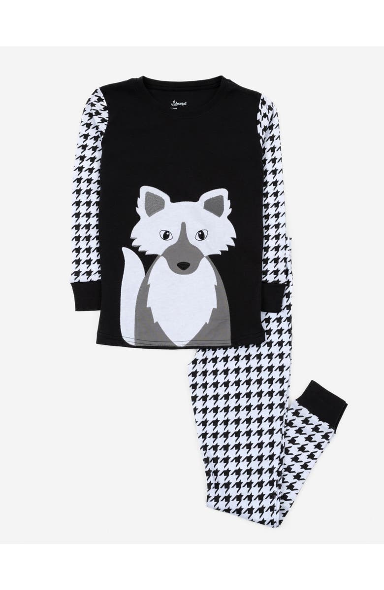 Leveret Kids Cotton Two-Piece Printed Holiday Pajamas, Main, color, Full Fox
