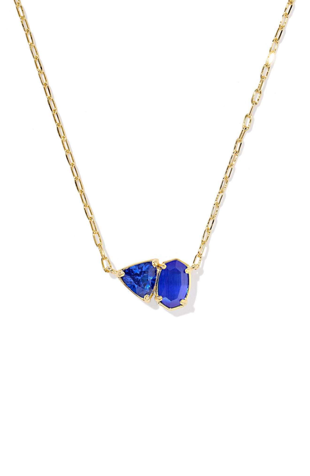 Kendra Scott Tatum Pendant Necklace In Gold Cobalt Mix