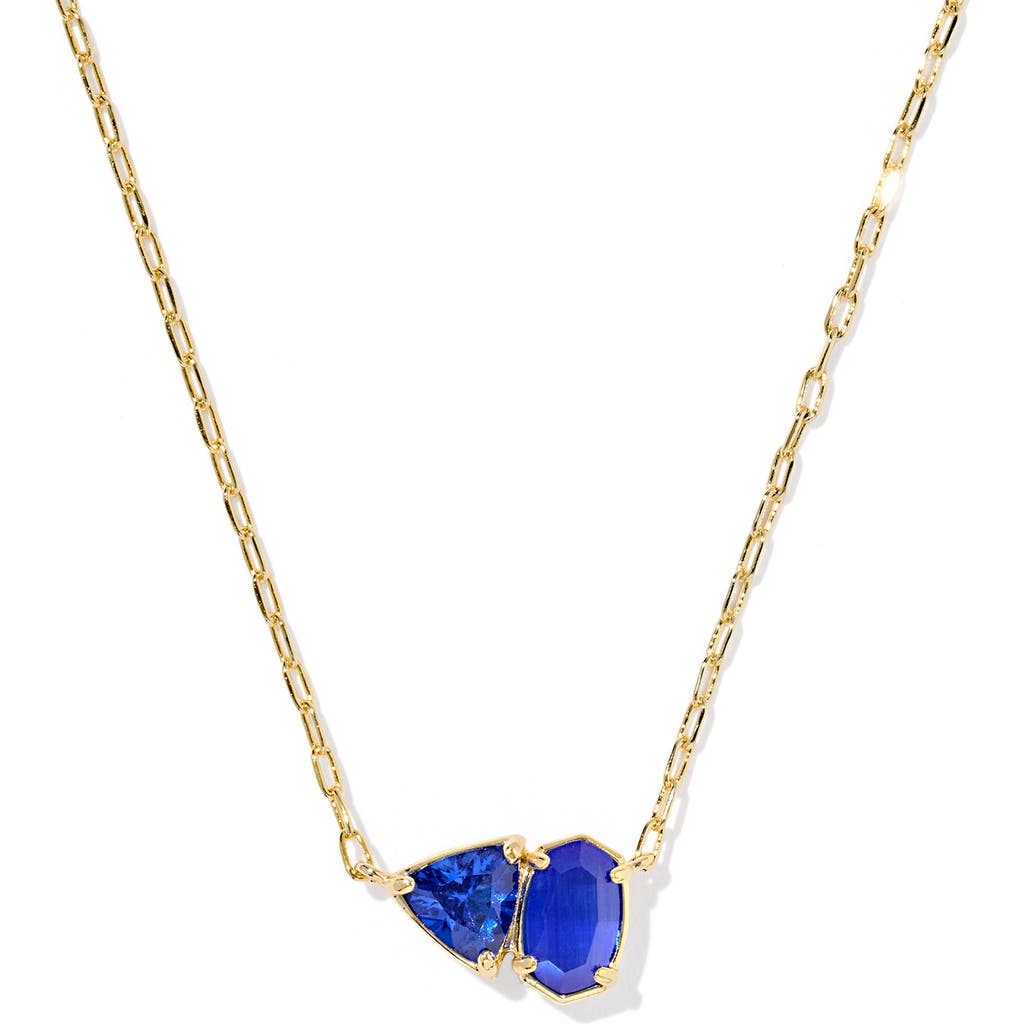 Kendra Scott Tatum Pendant Necklace In Gold Cobalt Mix