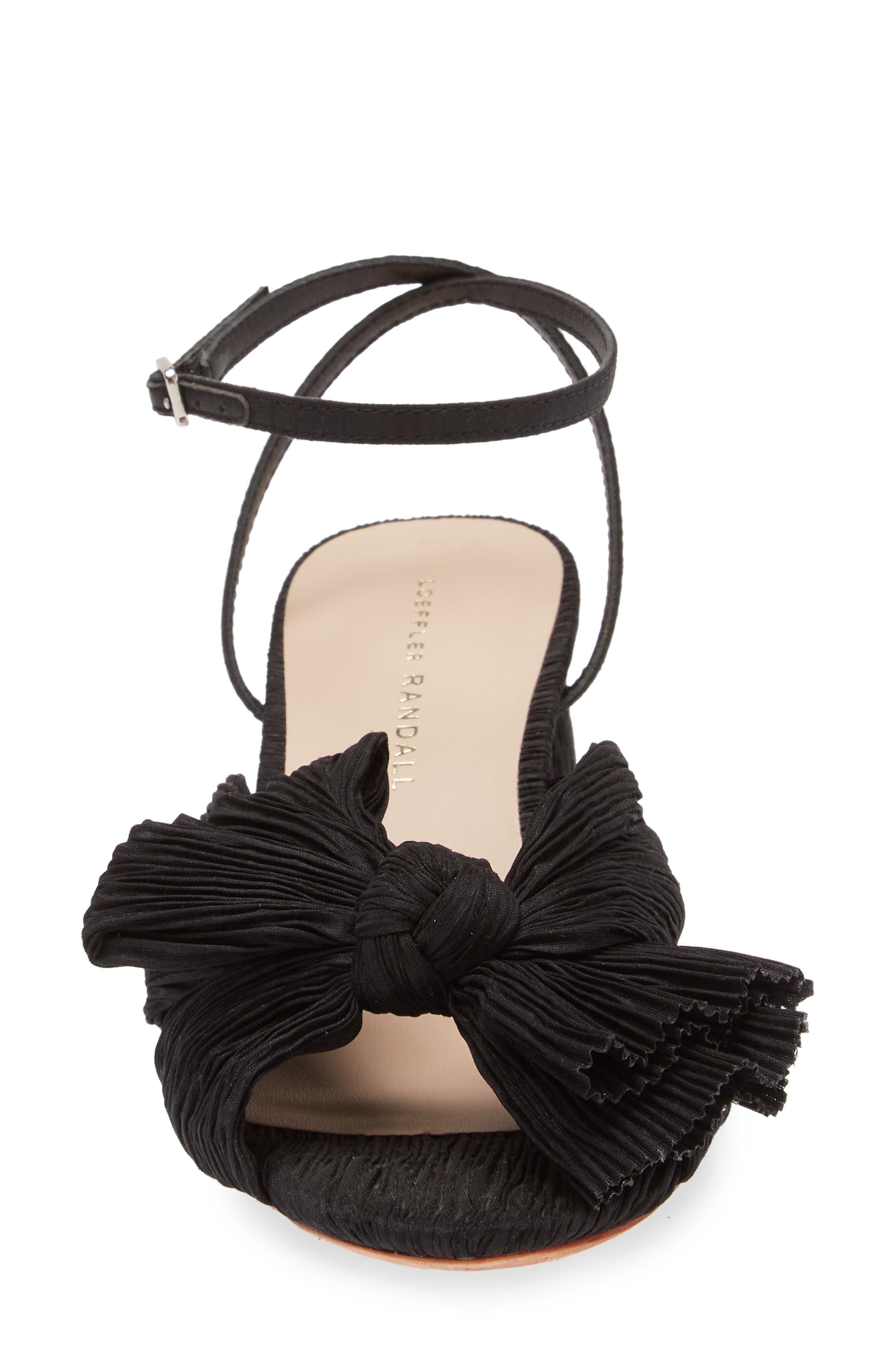 Loeffler Randall Dahlia Ankle Strap Knotted Sandal, Alternate, color, Black