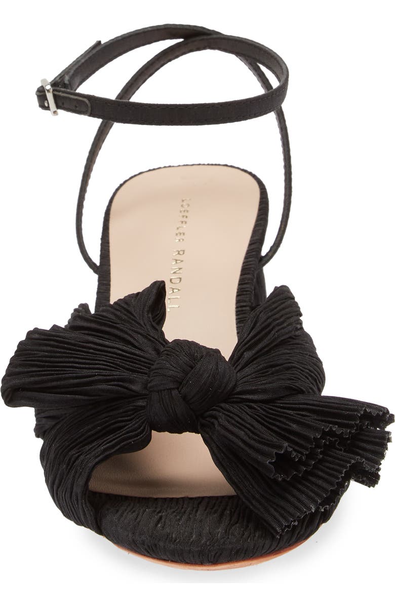 Loeffler Randall Dahlia Ankle Strap Knotted Sandal, Alternate, color, Black