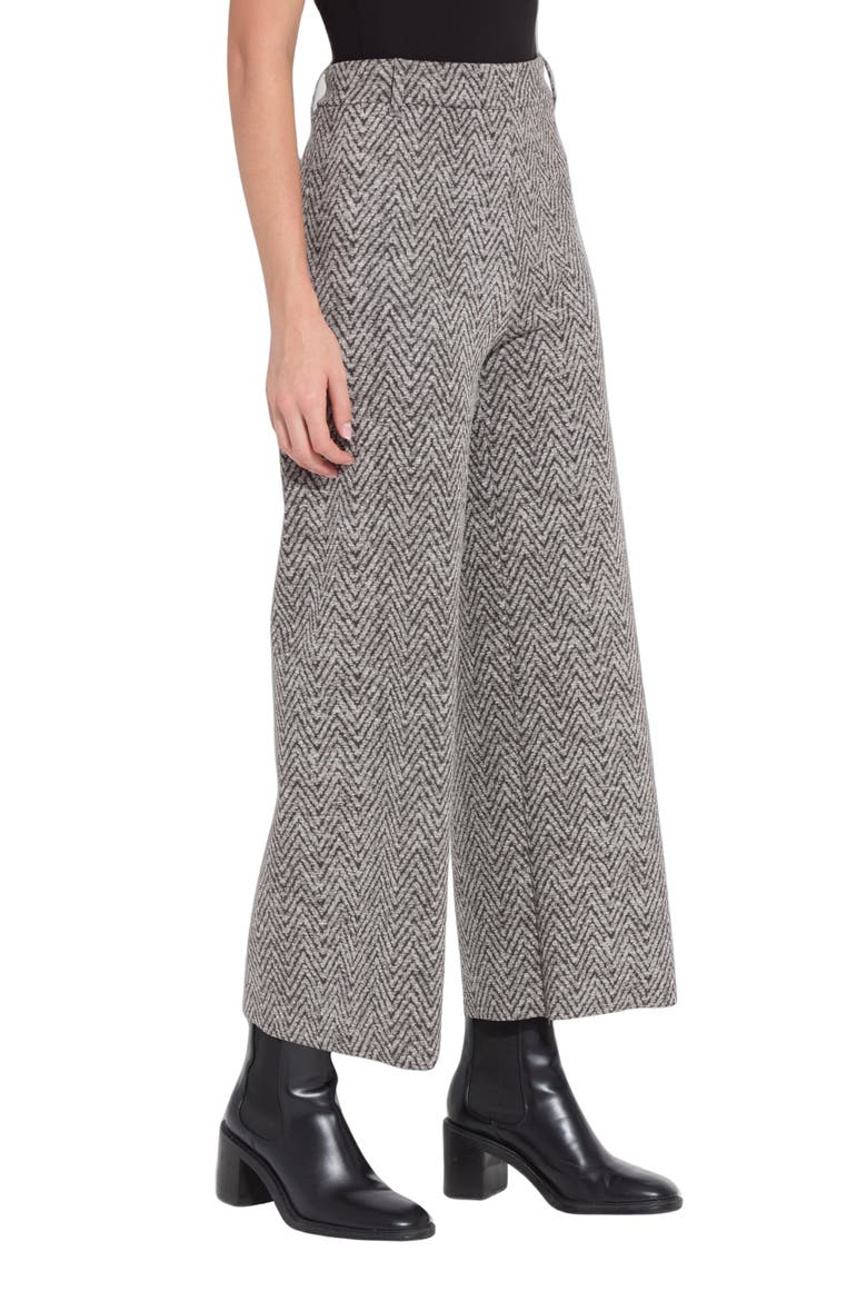 Erin Tweed Print Pull-On High Waist Ankle Wide Leg Pants, Alternate, color, FROSTED CHEVRON