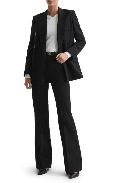 Reiss Black High Rise Flared Trousers