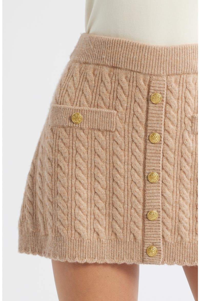 Berritt Cashmere & Wool Miniskirt, Alternate, color, CAMEL MELANGE