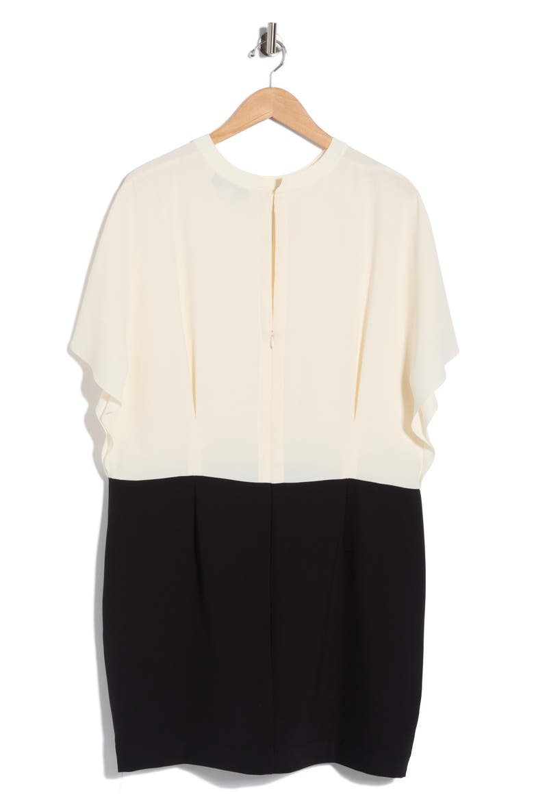 Marlowe Colorblocked Minidress, Alternate, color, IVORY/ BLACK