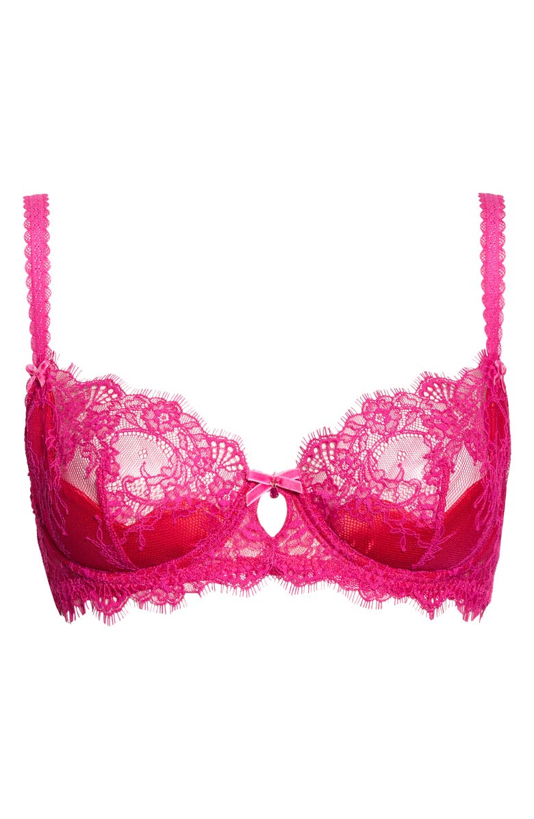 Dita Von Teese Zsa Zsa Underwire Padded Lace Bra, Alternate, color, Magenta