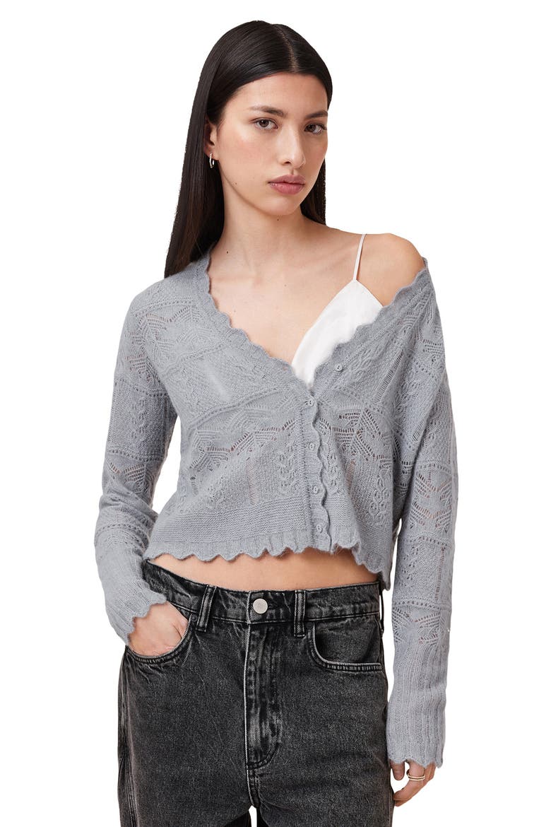 Vanessa Wool & Alpaca Blend Cardigan, Alternate, color, GREY