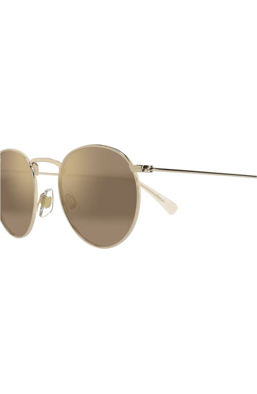 Maui Jim Pukaua 50mm Small Polarized Square Sunglasses In Shiny Light Gold W/yellow