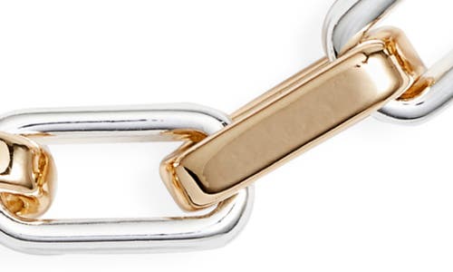 Open Edit Two Tone Rectangle Link Chain Necklace In Gold