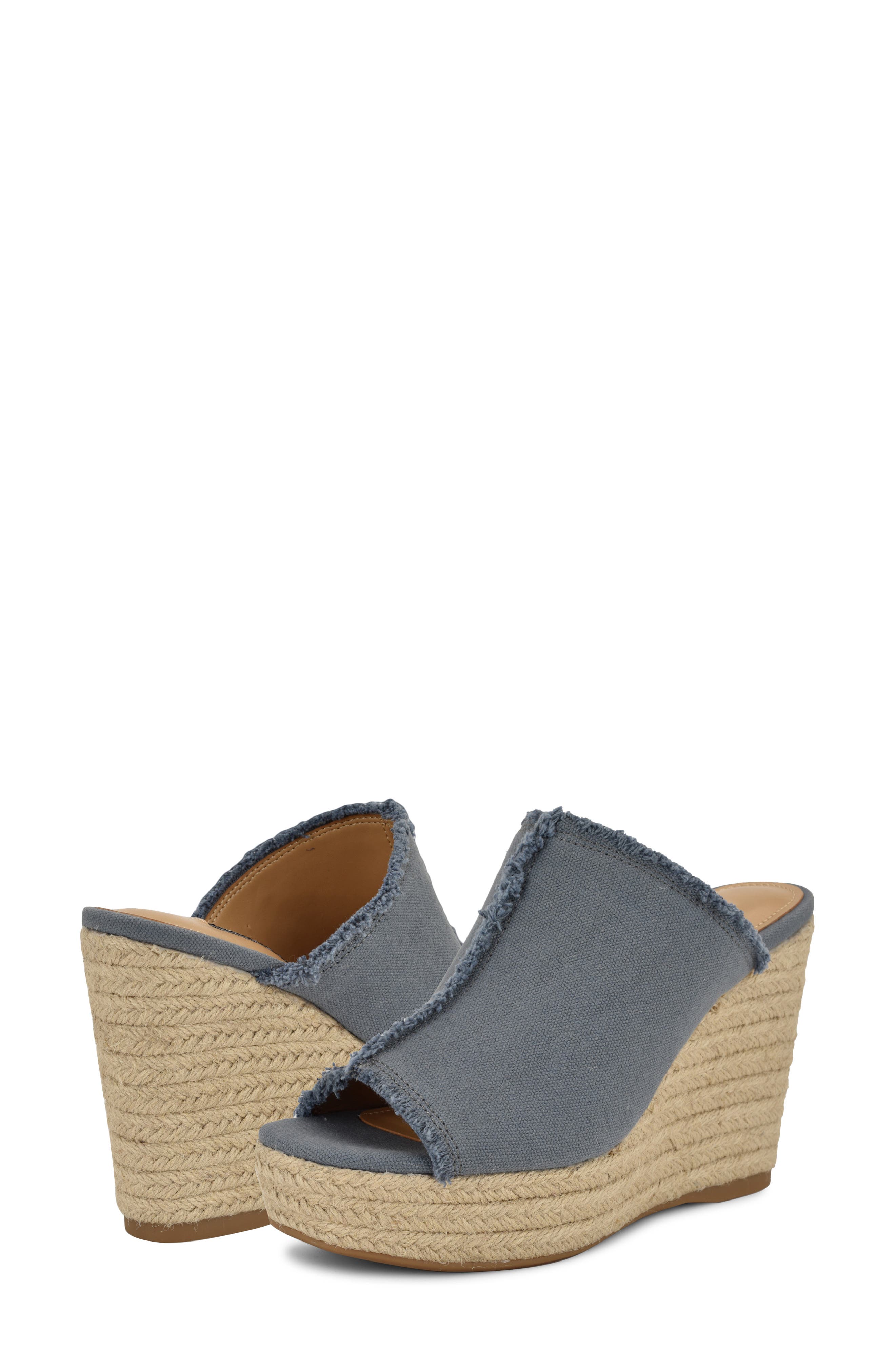 Nine West Baja Platform Wedge Sandal, Alternate, color, Light Blue