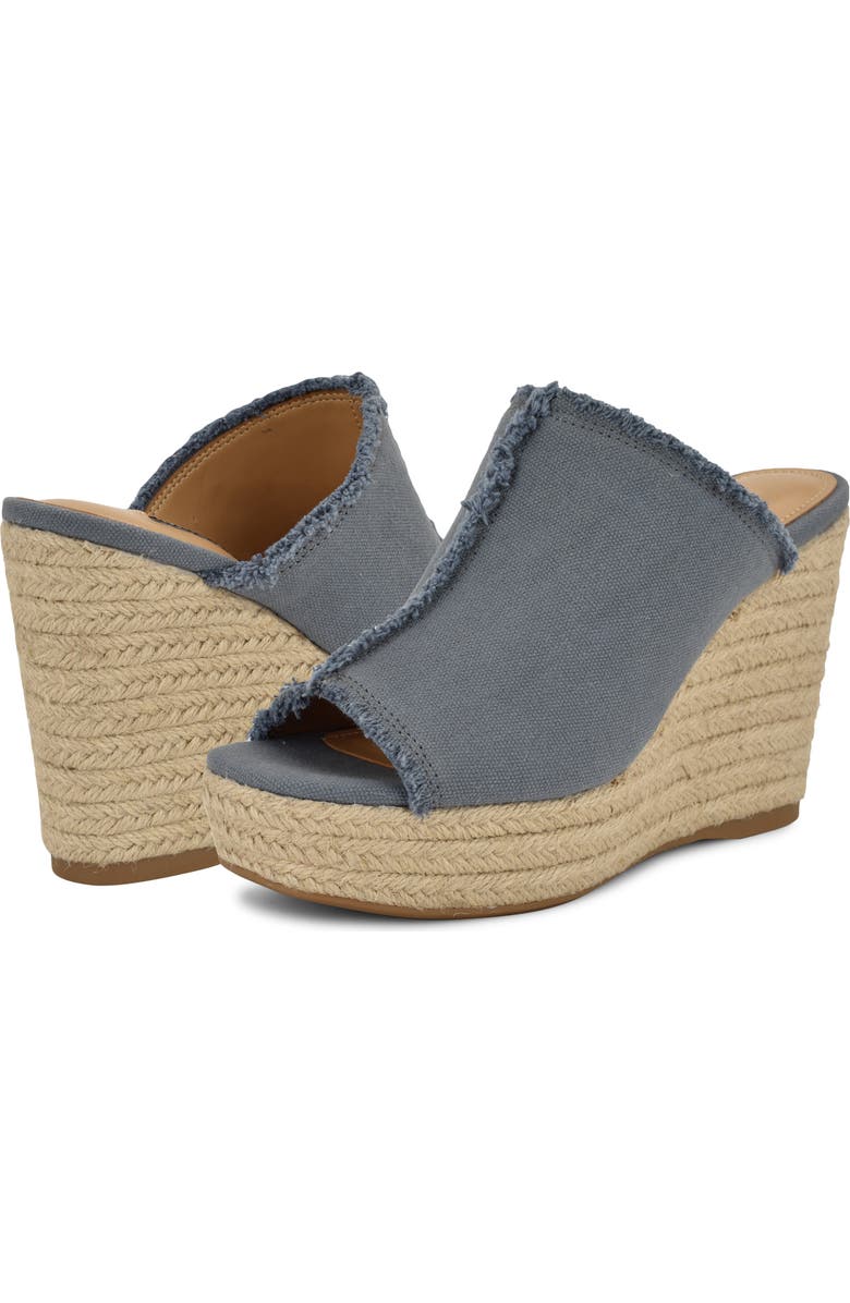 Nine West Baja Platform Wedge Sandal, Alternate, color, Light Blue