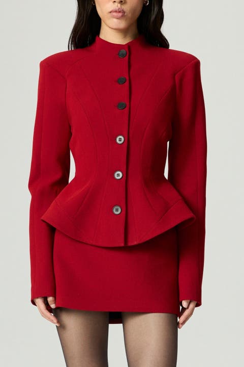 Stand Collar Sculpted Jacket