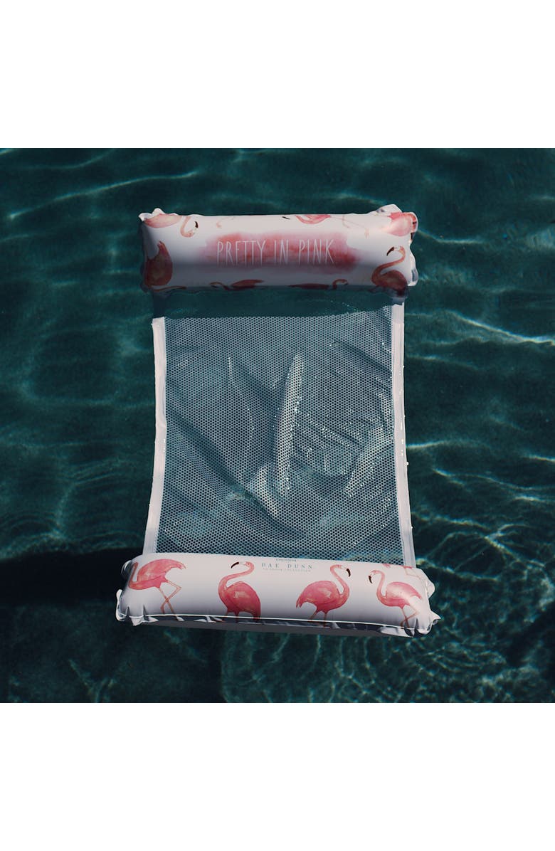 Rae Dunn Pretty In Pink Hammock Pool Lounger Flamingo, Alternate, color, Multicolored