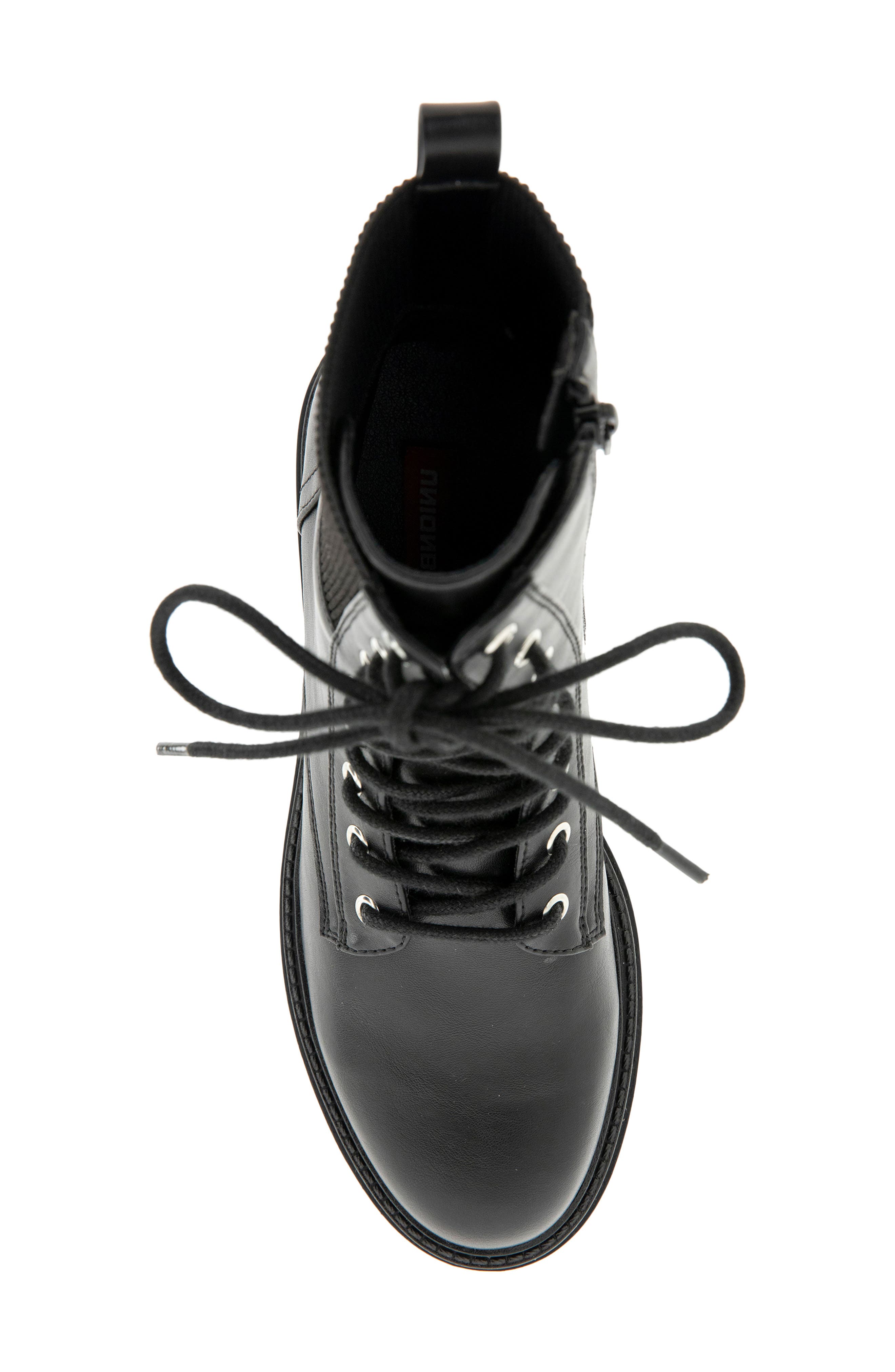 Cedar Faux Leather Combat Boot, Alternate, color, BLACK