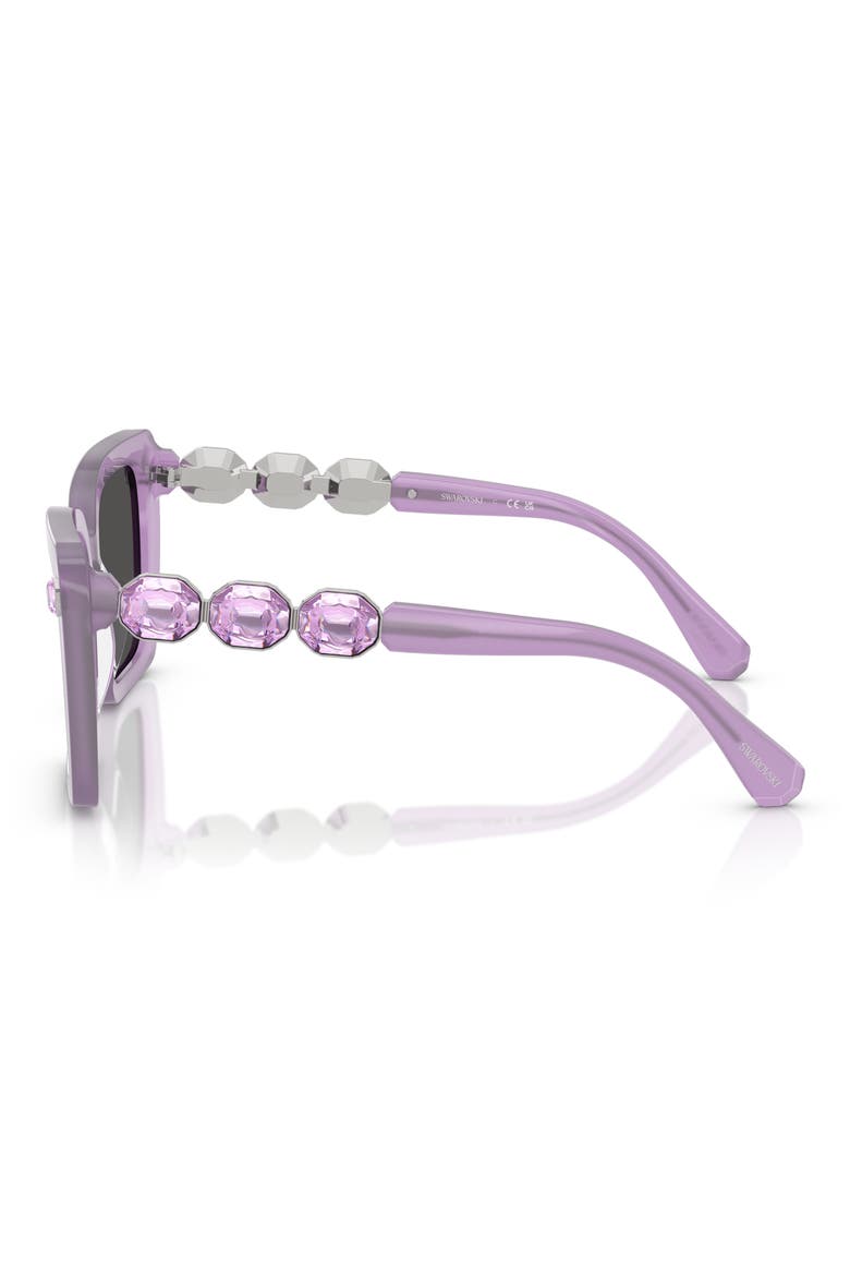55mm Square Sunglasses, Alternate, color, MILKY LILAC/ DARK GREY