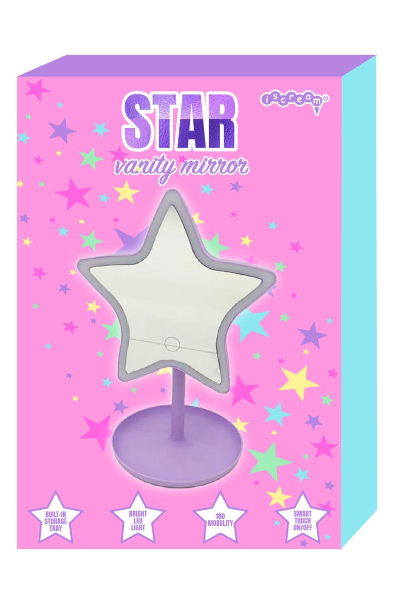 Iscream Kids' Star LED Vanity Mirror, Alternate, color, Purple Multi