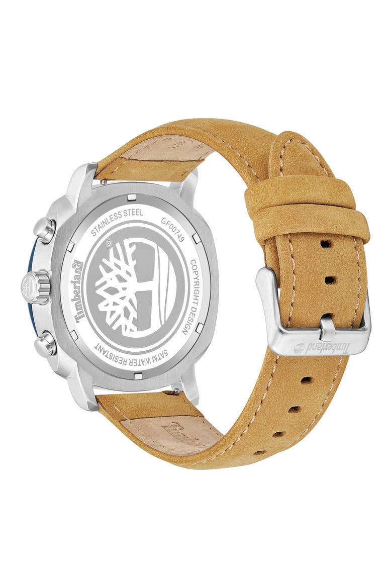 Pyperville Multifunction Leather Strap Watch, 45mm, Alternate, color, TAN