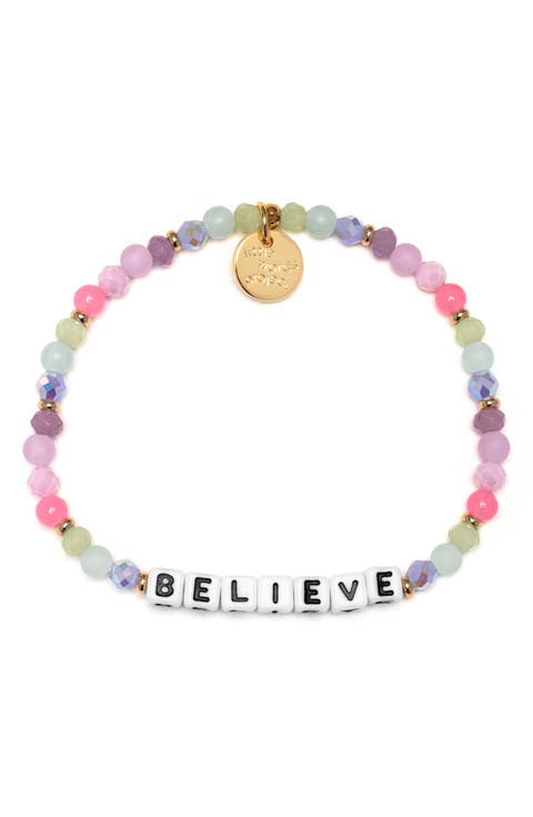 Believe Beaded Stretch Bracelet