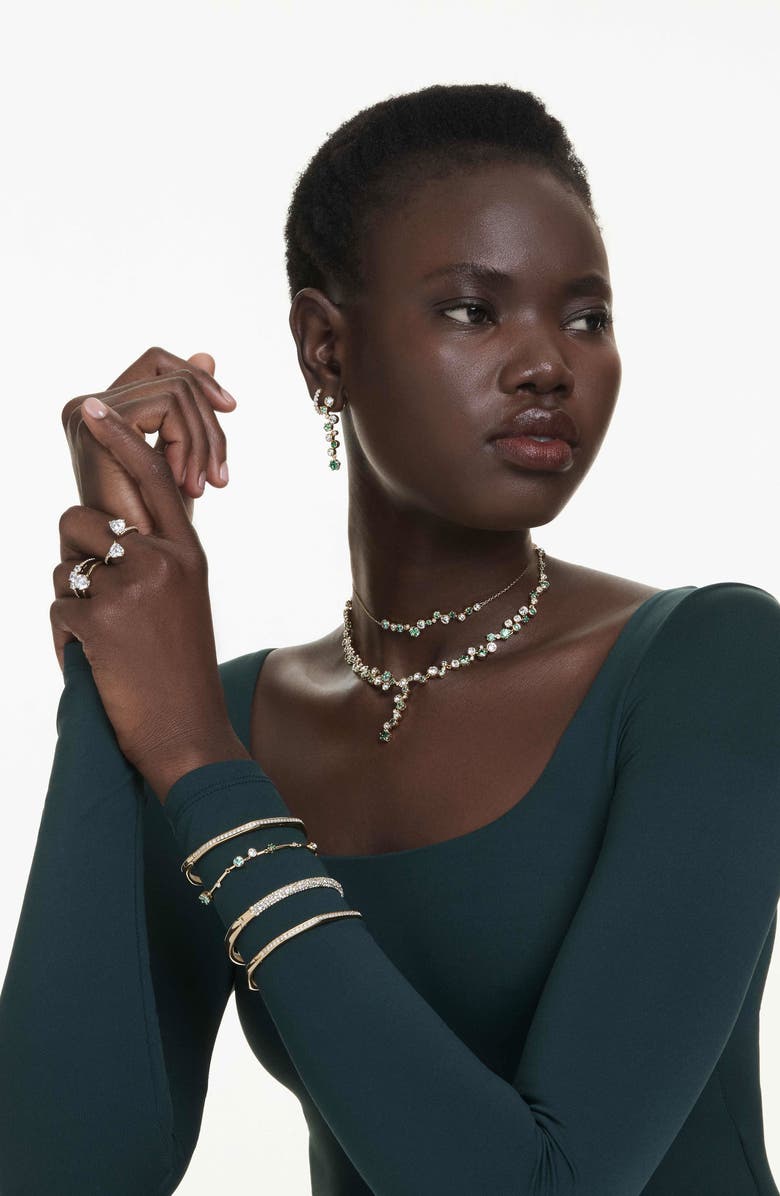 Swarovski Constella Crystal & Zirconia Bracelet, Alternate, color, Gold