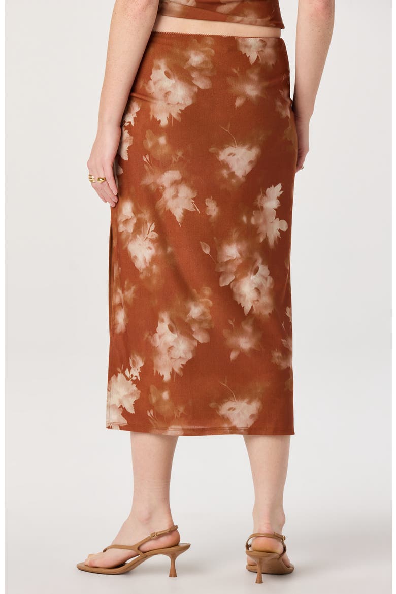 Adalee Midi Skirt, Alternate, color, BROWN FLORAL