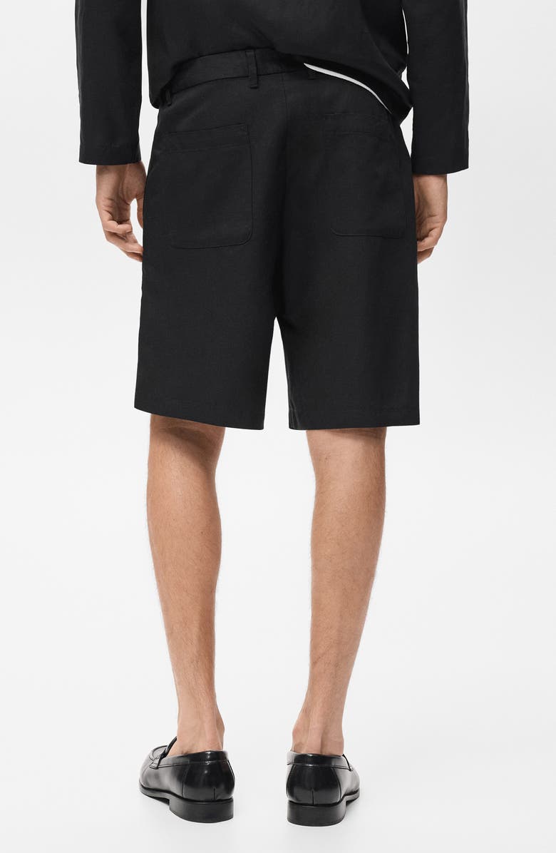 MANGO Elastic Waist Shorts, Alternate, color, Black