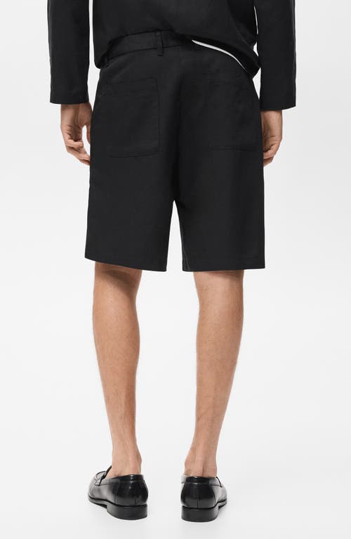 Mango Elastic Waist Shorts In Black