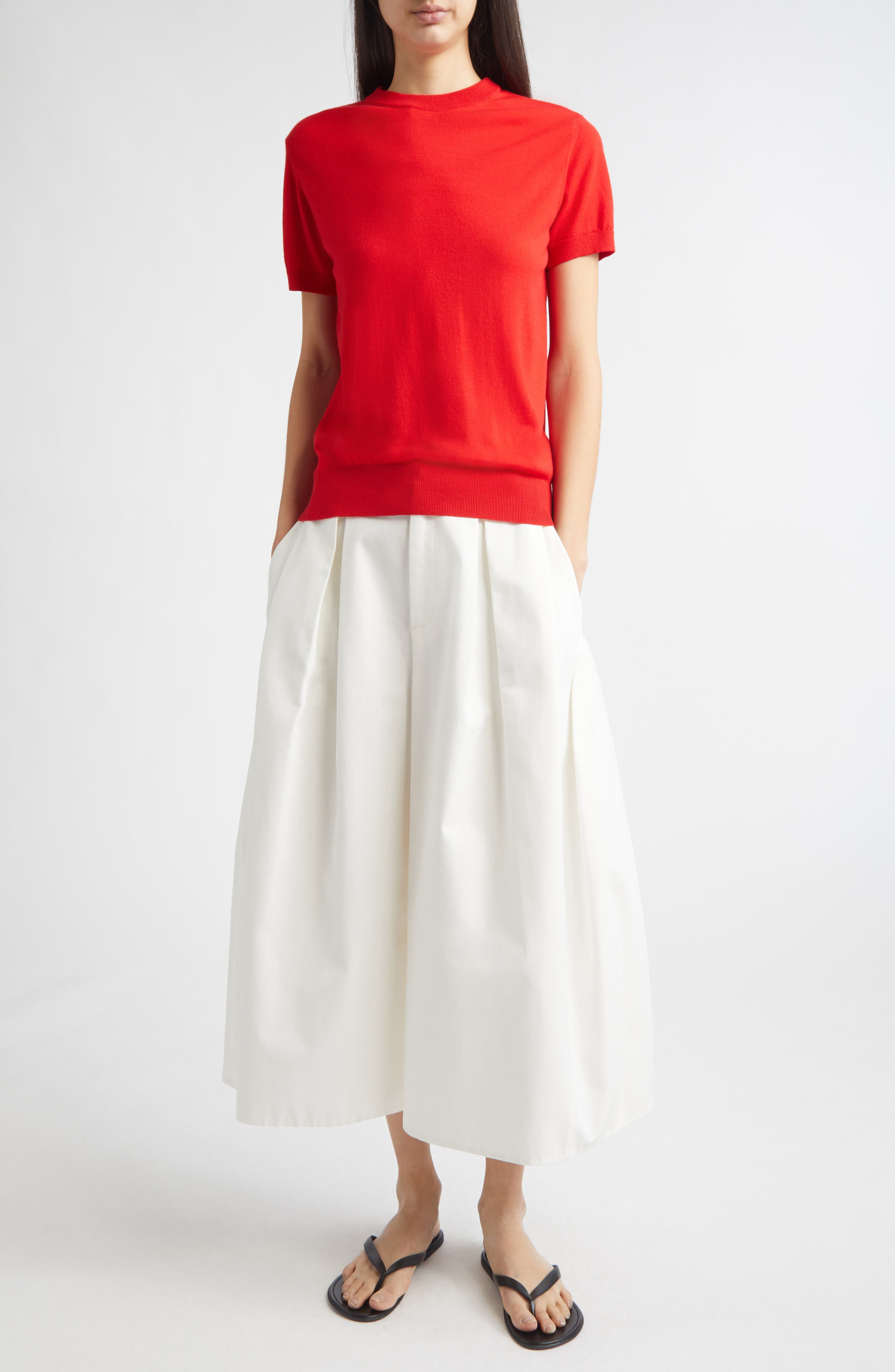 Enzo Short Sleeve Virgin Wool Sweater - image 4