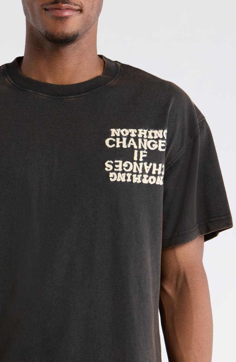 HONOR THE GIFT Nothing Changes Cotton Graphic T-Shirt, Alternate, color, Black