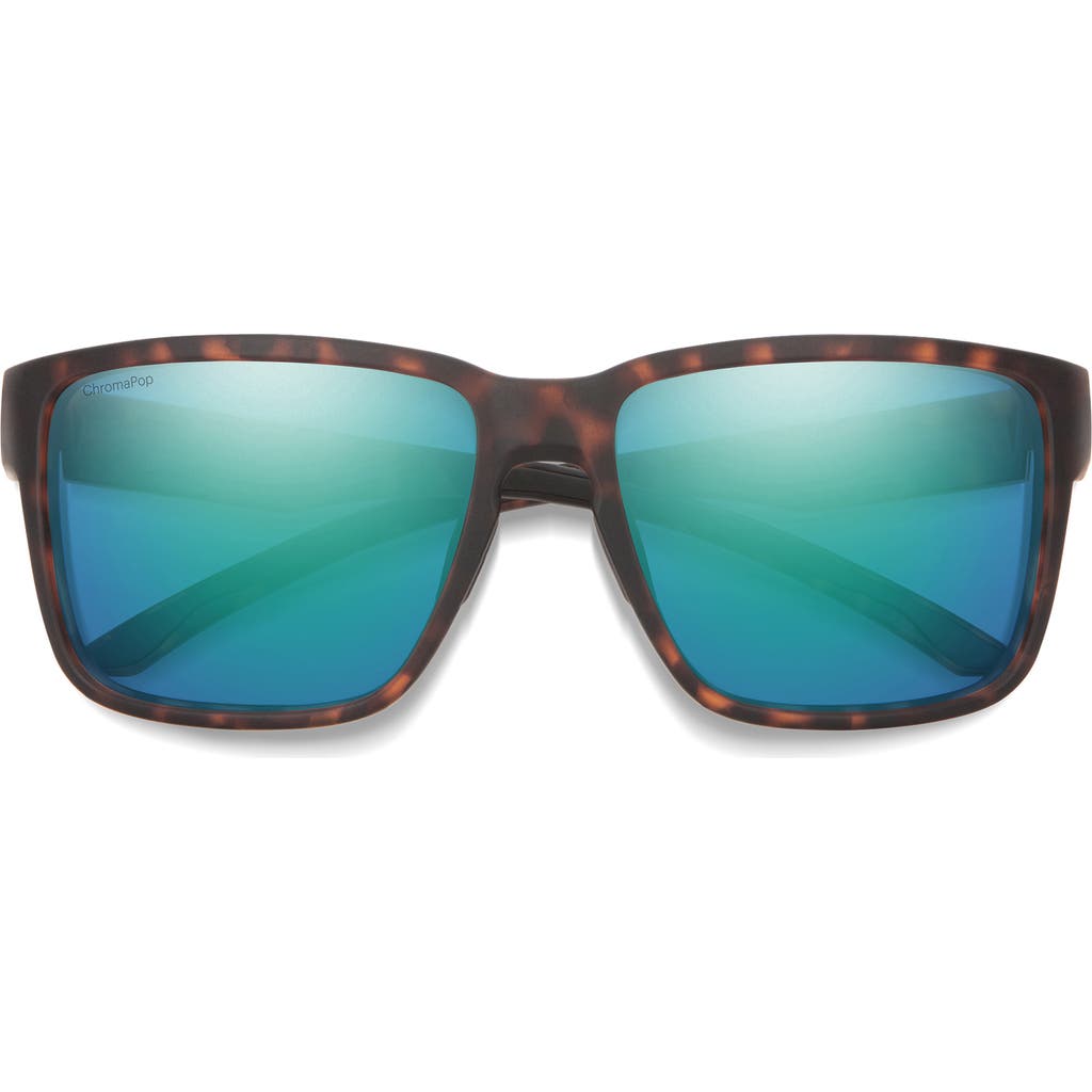 Smith Emerge 60mm Polarized Rectangle Sunglasses In Matte Tortoise/opal Mirror