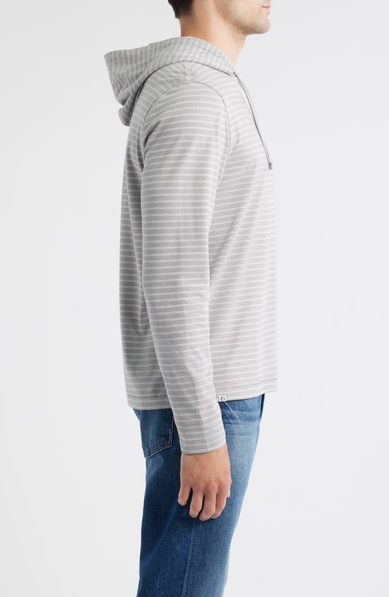 johnnie-O Wycliff Stripe Hangin' Out Drawstring Hoodie, Alternate, color, Light Gray