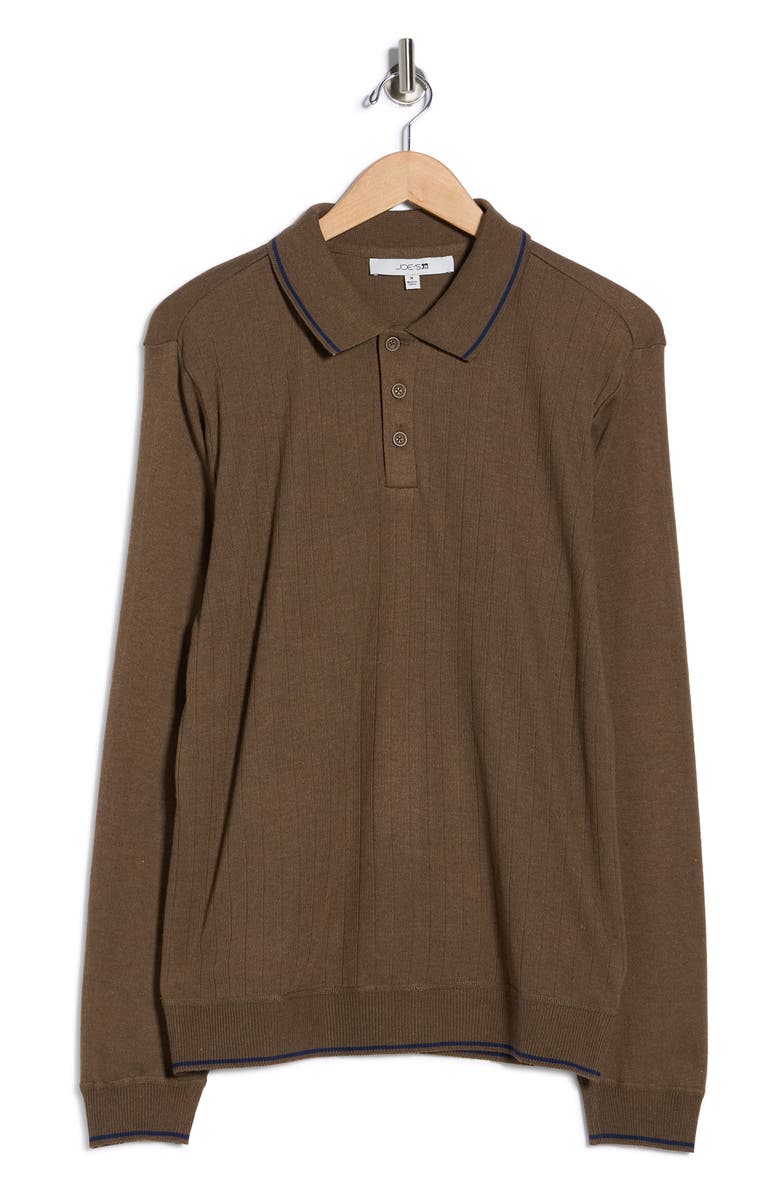 Joe's Rib Polo Sweater, Alternate, color, Coffee