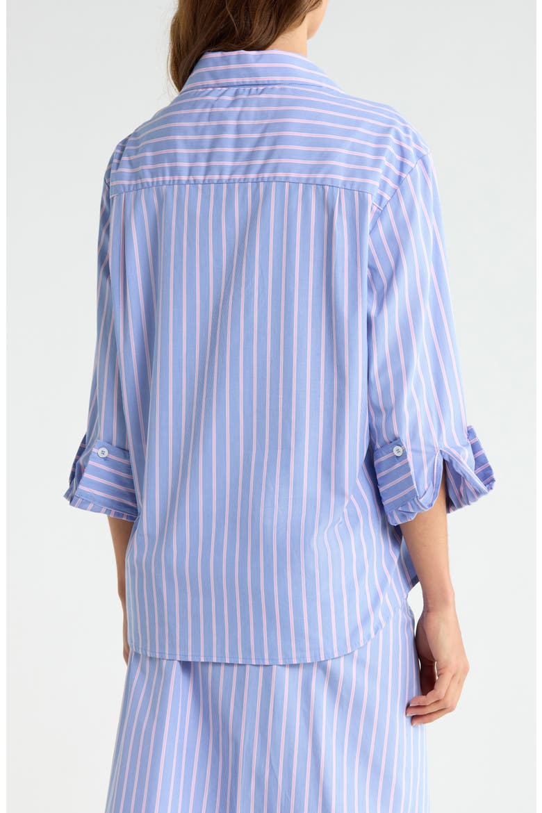 Small Asymmetrical Striped Wrap Shirt, Alternate, color, AMALFI STRIPE