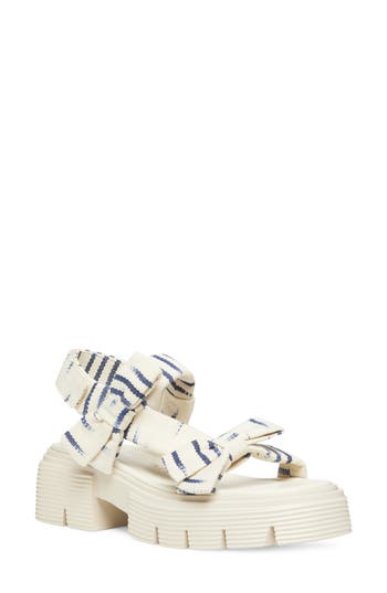 Stuart Weitzman Sofia Nolita Lug Sole Sandal In Natural/indigo