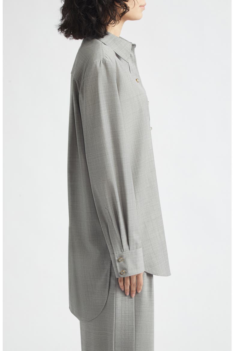 Valiant Wool Button-Up Shirt, Alternate, color, GREY MELANGE
