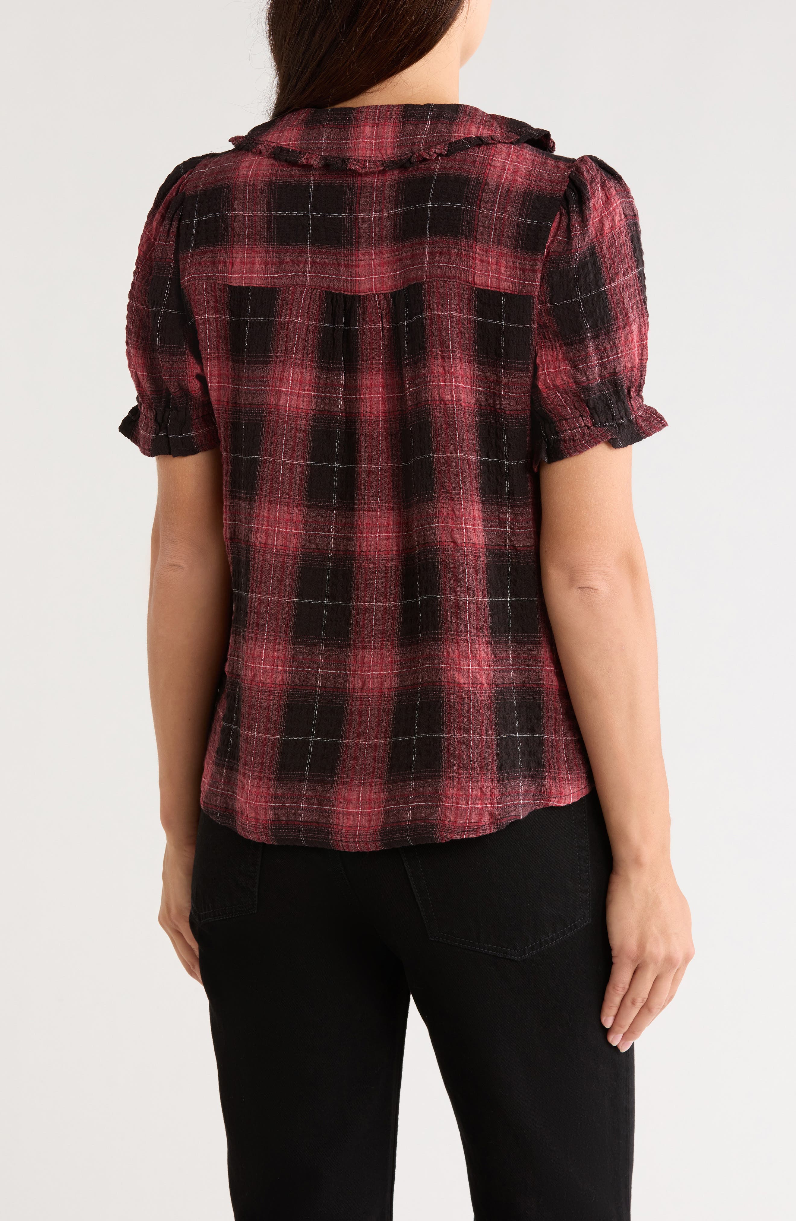 Trove New York Plaid Peter Pan Collar Shirt (Women) | Nordstromrack