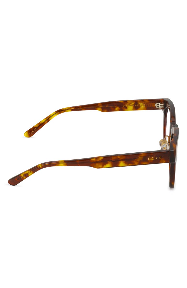DIFF Summer 50mm Square Optical Glasses, Alternate, color, Amber Tortoise/ Clear