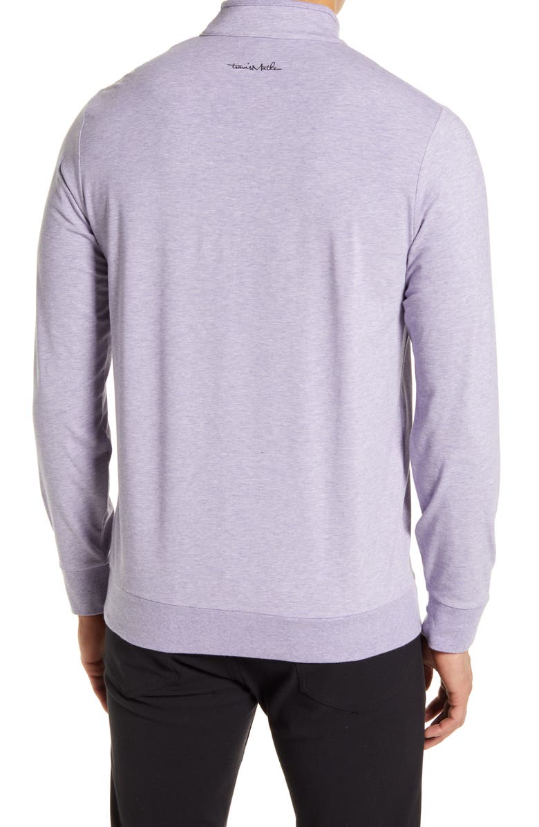 TravisMathew Floaties Quarter Zip Pullover, Alternate, color, Heather Mulled Grape