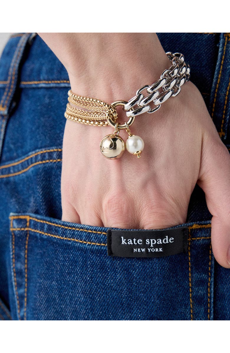Kate Spade New York chain reaction two-tone bracelet, Alternate, color,